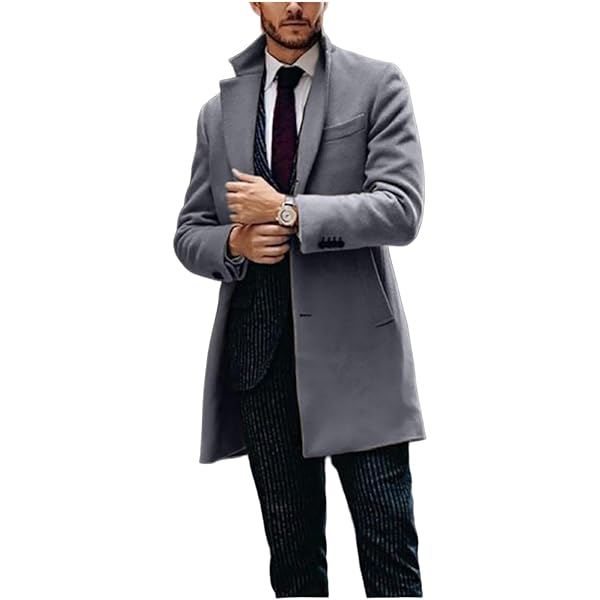 ZWRXW Mens Winter Coats Casual Fashion Single Breasted